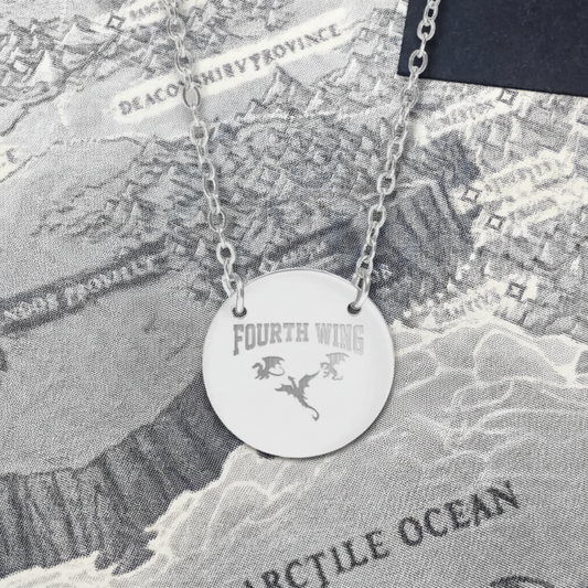 Fourth Wing Dragon Emblem Circle Necklace