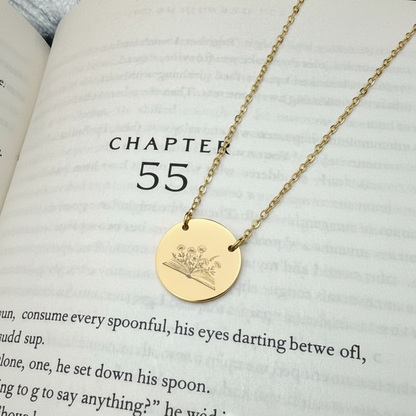 Blooming Books Circle Necklace