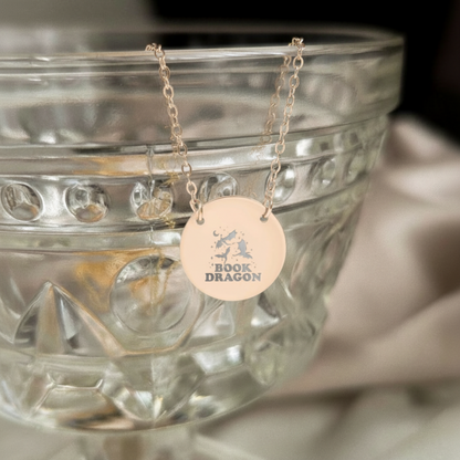 Starry Book Dragon Circle Necklace