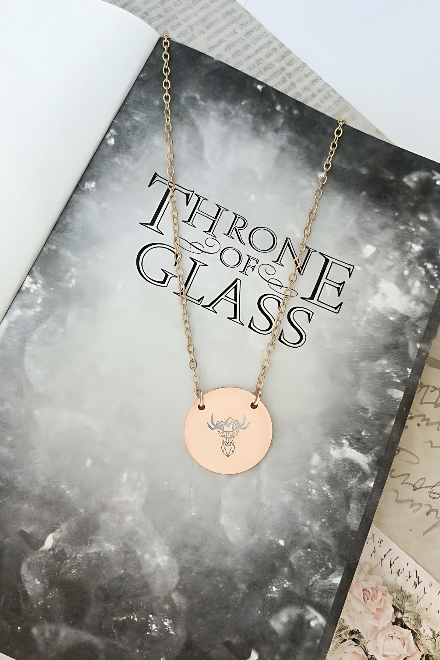 Stag Throne of Glass Circle Necklace - MagicMerchEmporium