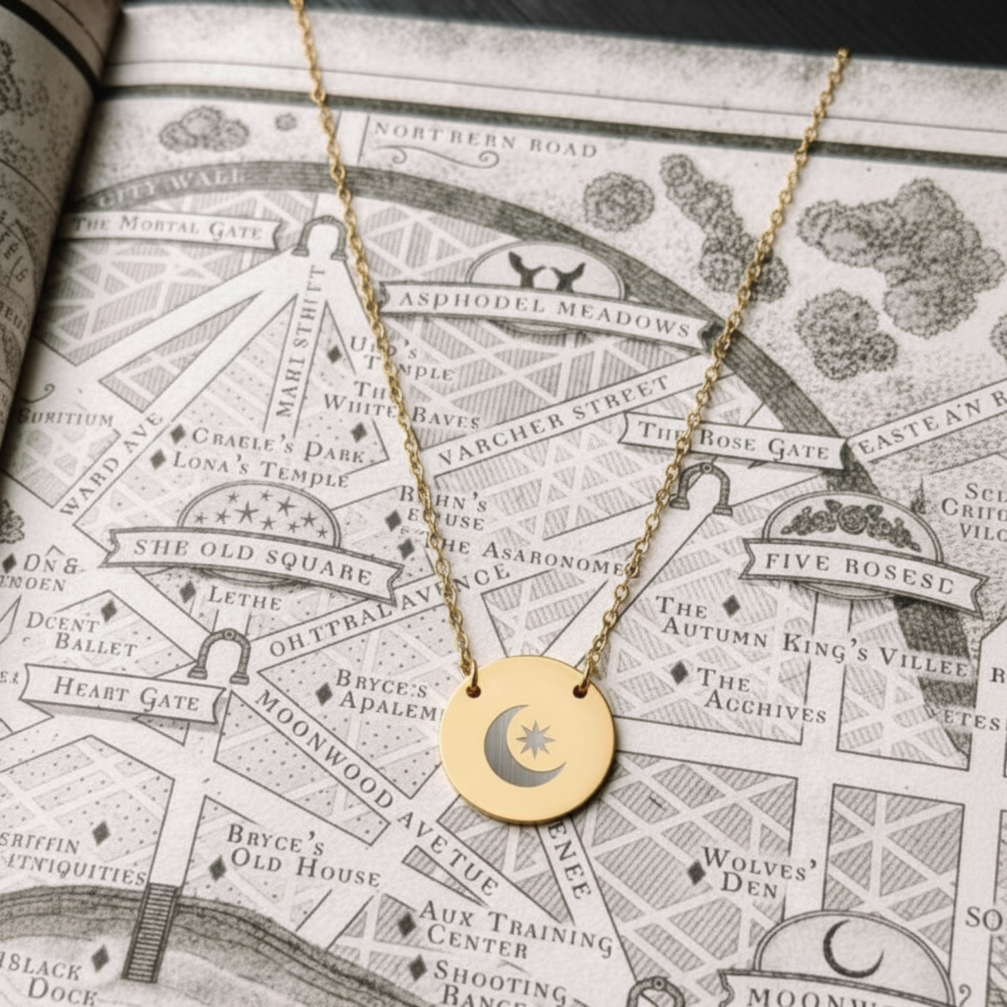 Starborn Crescent Circle Necklace