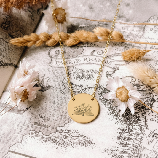 Blooming Books Circle Necklace