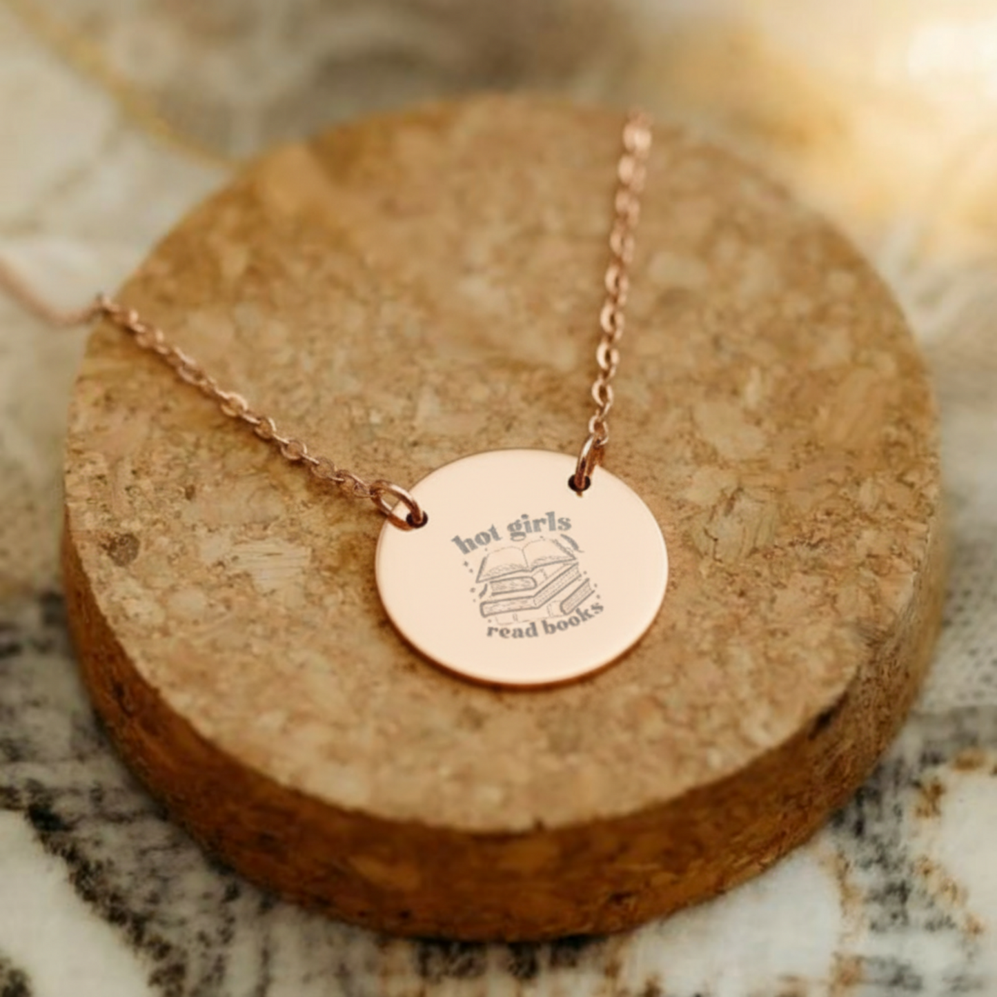 Hot Girls Read Books Circle Necklace