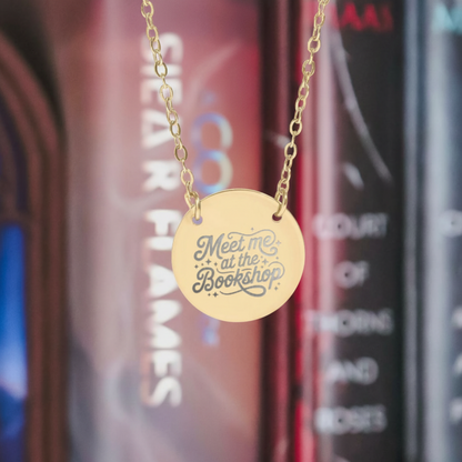 Meet Me at the Bookshop Circle Necklace