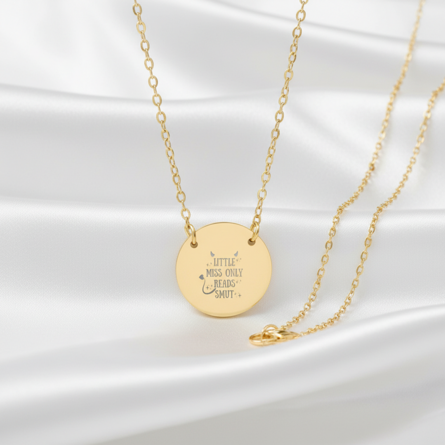 Little Miss Only Reads Smut Circle Necklace