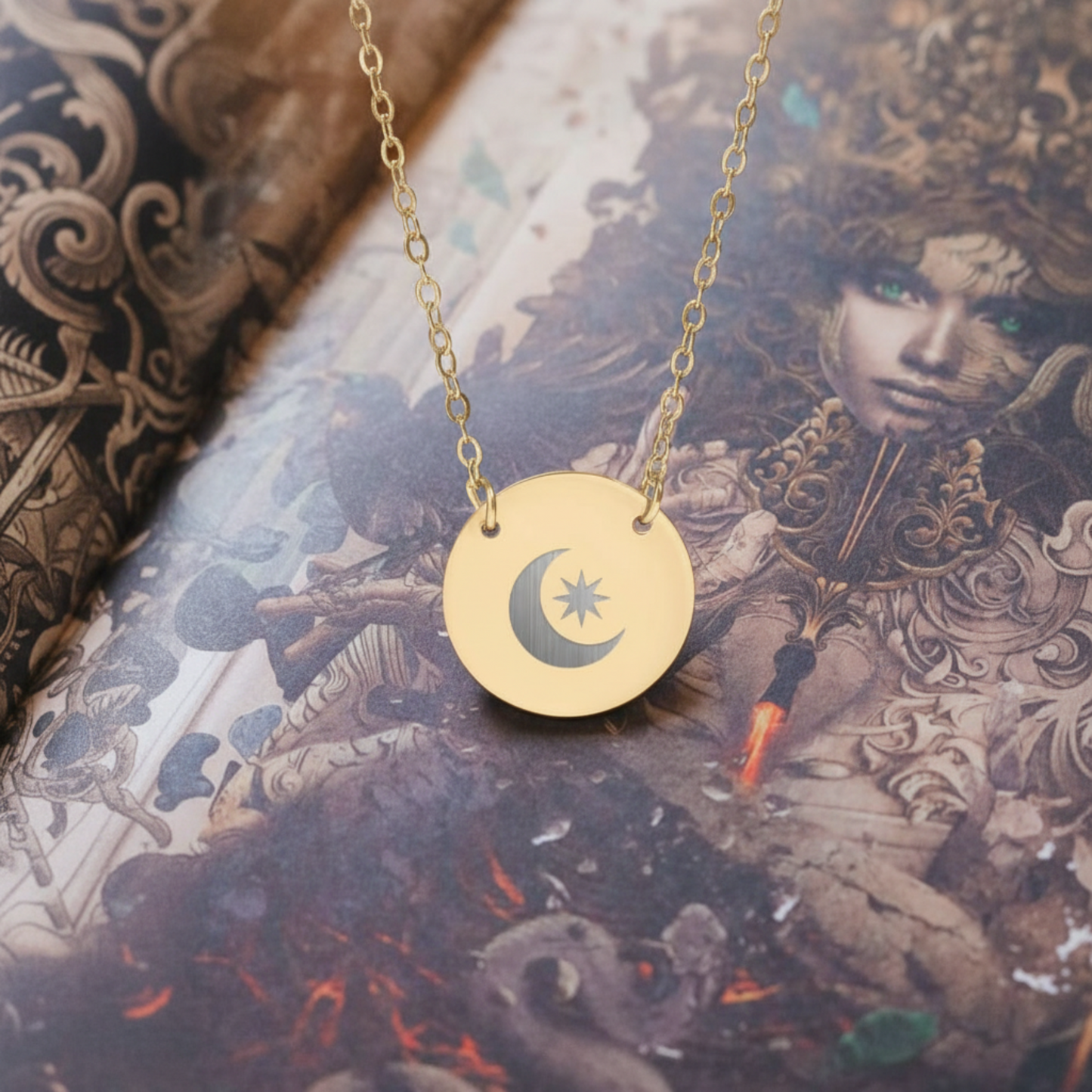 Starborn Crescent Circle Necklace
