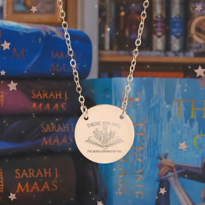 Night Court Floral Quote Circle Necklace