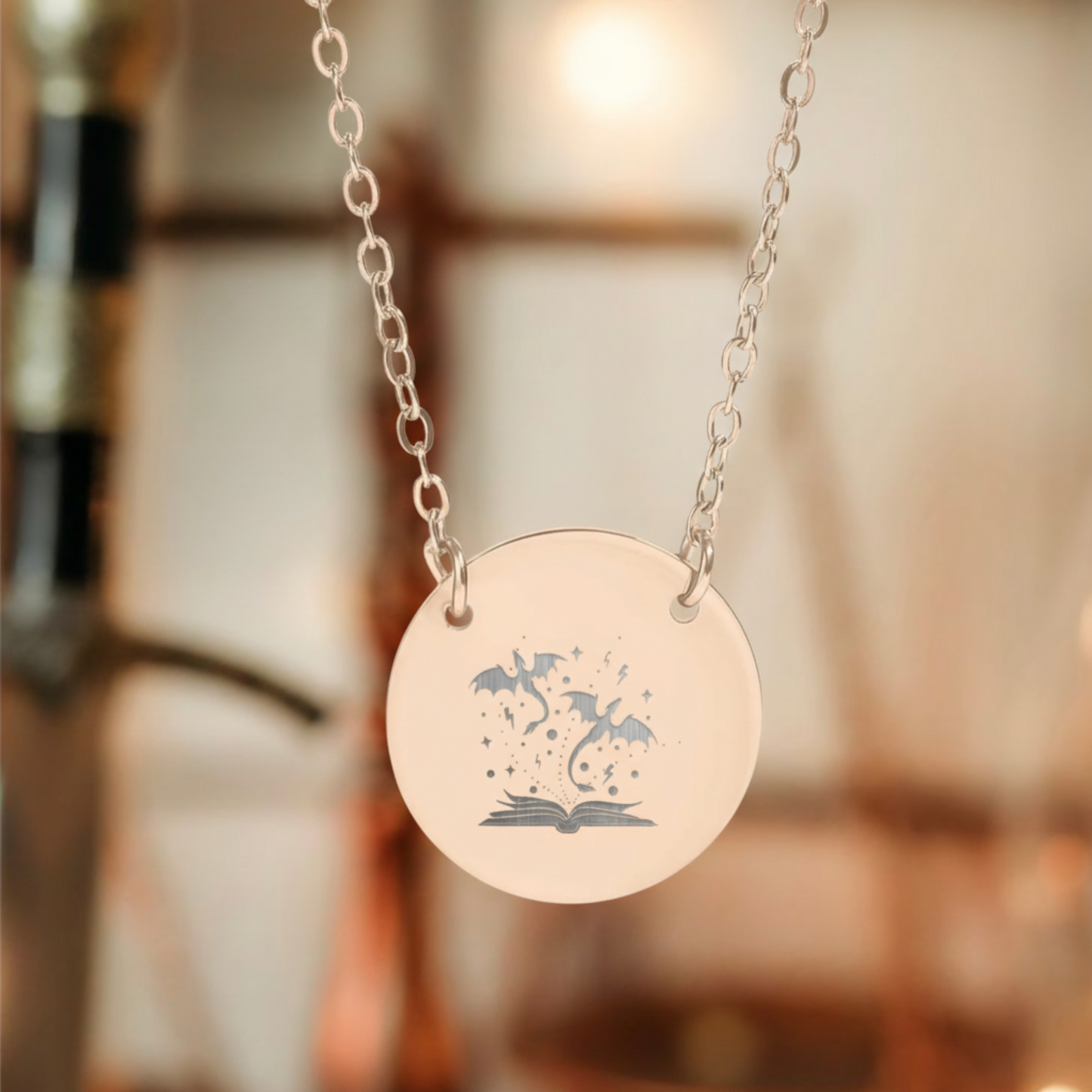 Empyrean Dragon Story Circle Necklace