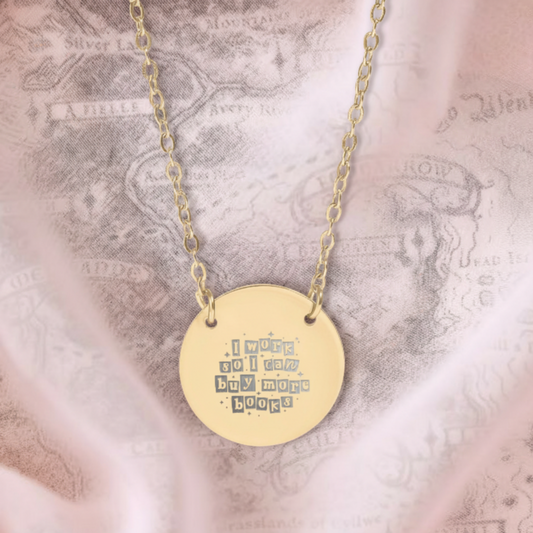 Buy More Books Circle Necklace