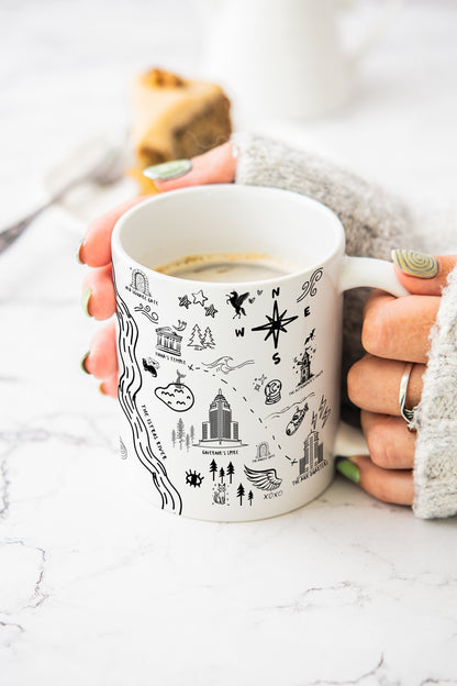 White Crescent City Map Mug