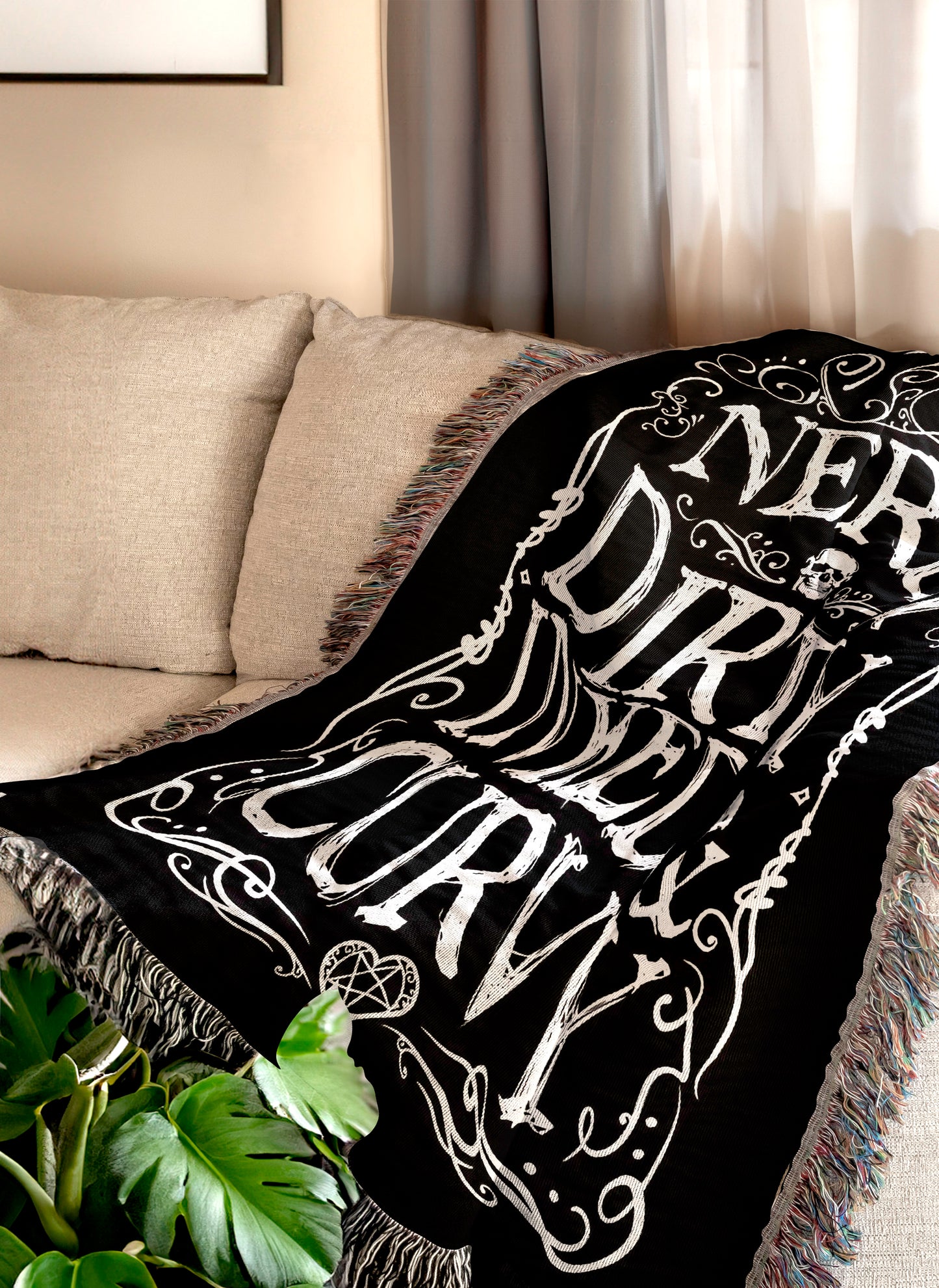 🖤 "Nerdy, Dirty, Inked & Curvy" Gothic Blanket