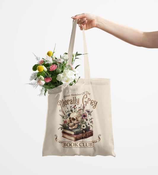 Morally Grey Book Club Tote Bag