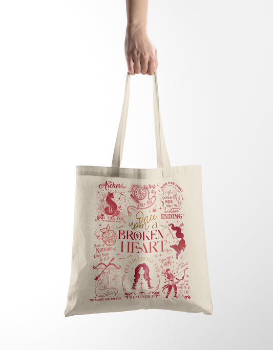 Once Upon a Broken Heart Collage Tote Bag - MagicMerchEmporium