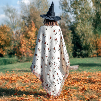 Cute Ghost Pattern Woven Throw Blanket