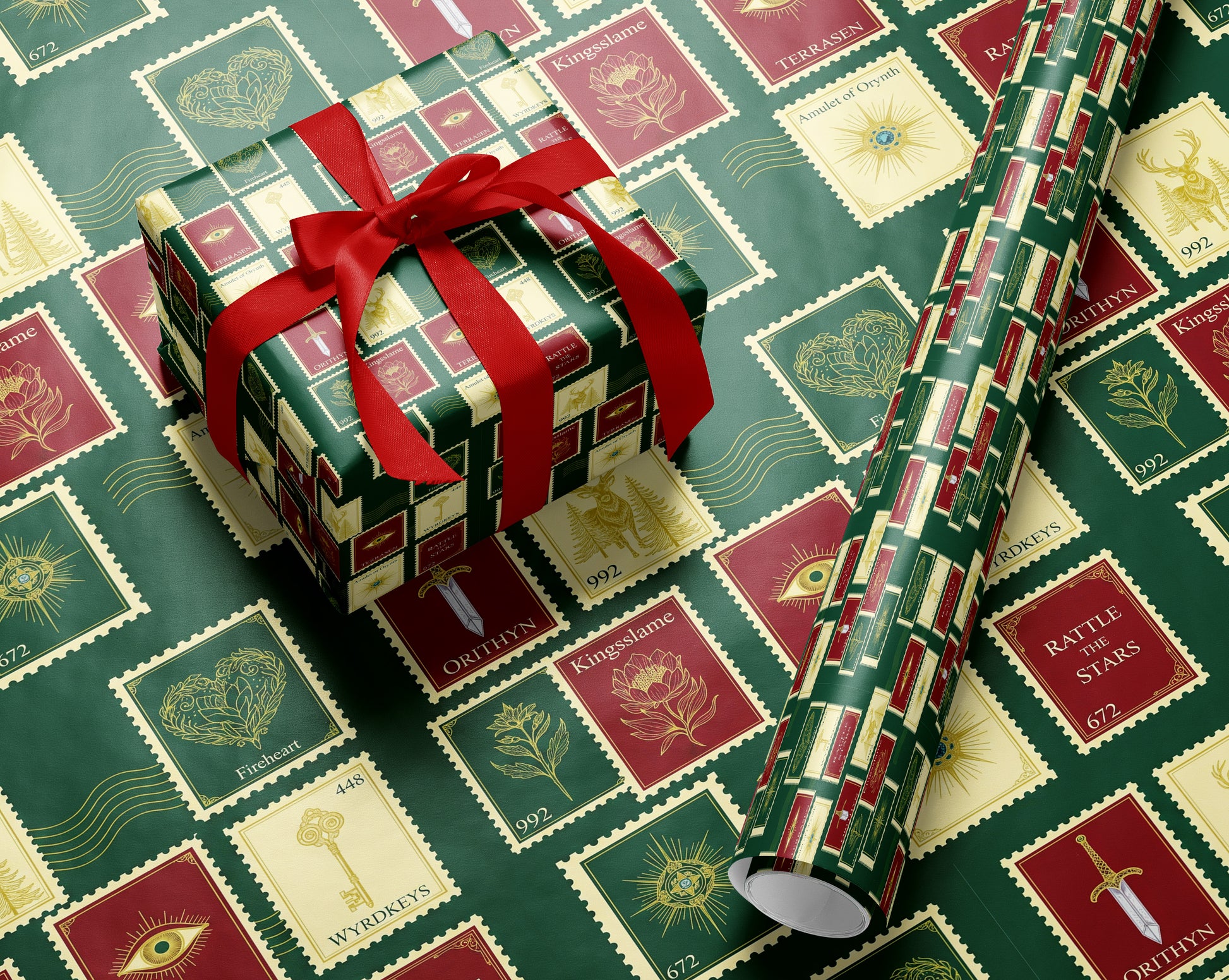 Terrasen & Amulet of Orynth Wrapping Paper - MagicMerchEmporium