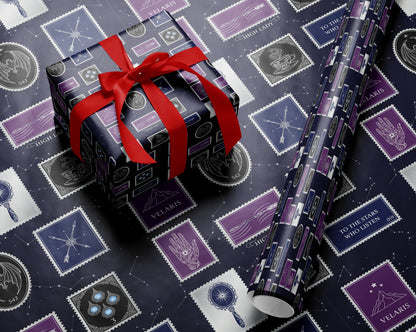 Velaris purple and navy Wrapping Paper - MagicMerchEmporium