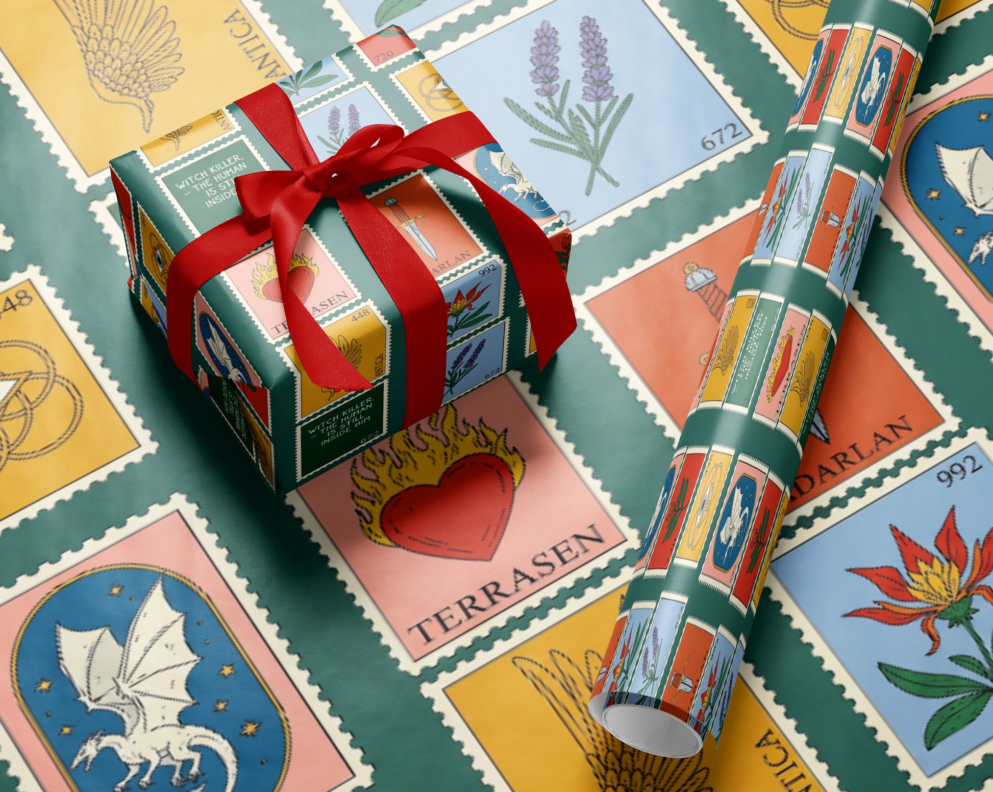 Stamp Throne of Glass Wrapping Paper - MagicMerchEmporium