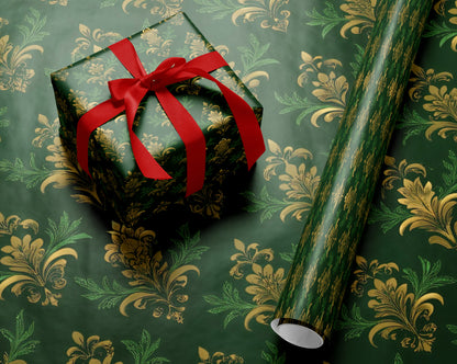 Luxury Emerald Baroque Wrapping Paper