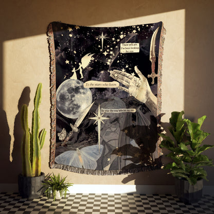 🌟 "To the Stars Who Listen" Woven Throw Blanket 🌟