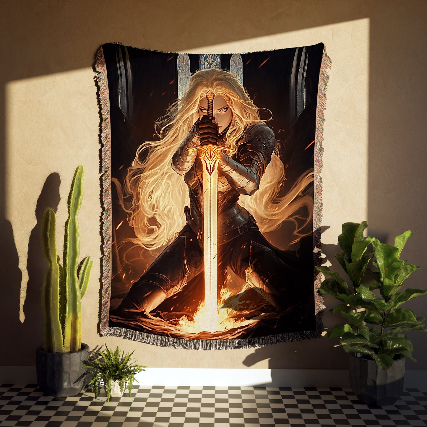 🔥 Aelin Galathynius Woven Tapestry Blanket | Throne of Glass & Bookish Gifts 🗡️