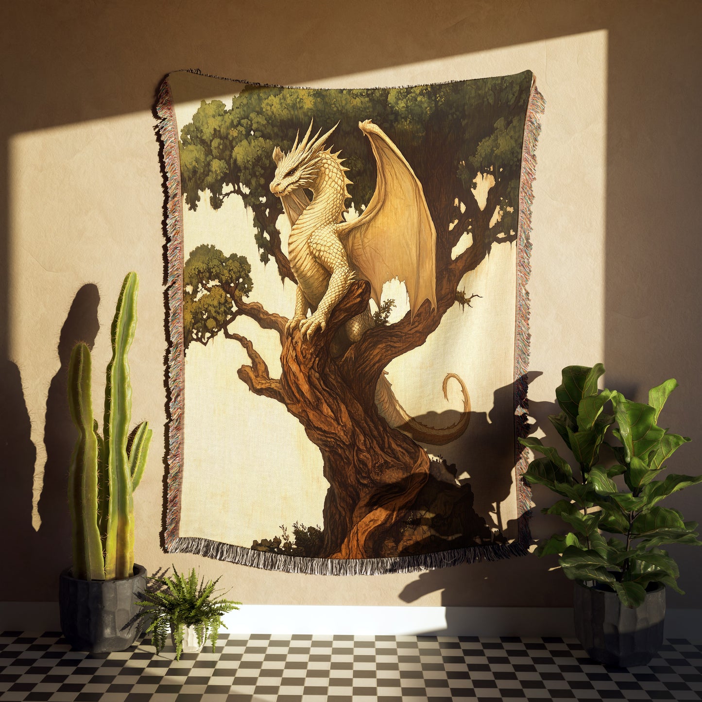 🧚‍♀️ Mystical Dragon Woodland Tapestry