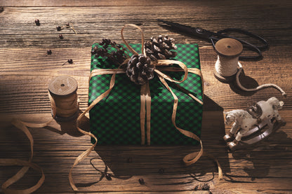 Green Buffalo Plaid Wrapping Paper