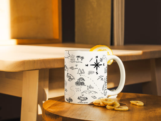 White ACOTAR Map Mug