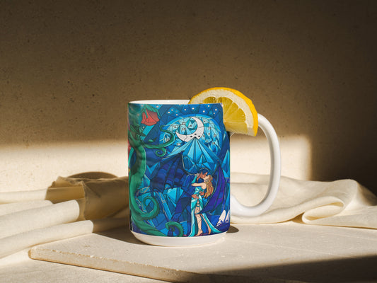 🌌 "Feyre & Rhysand Stained Glass Mug – Night Court Magic 💎✨" 🌌