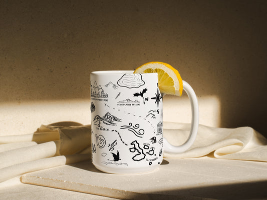 White Fourth Wing Map Mug