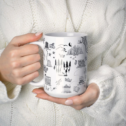 White Crescent City Map Mug