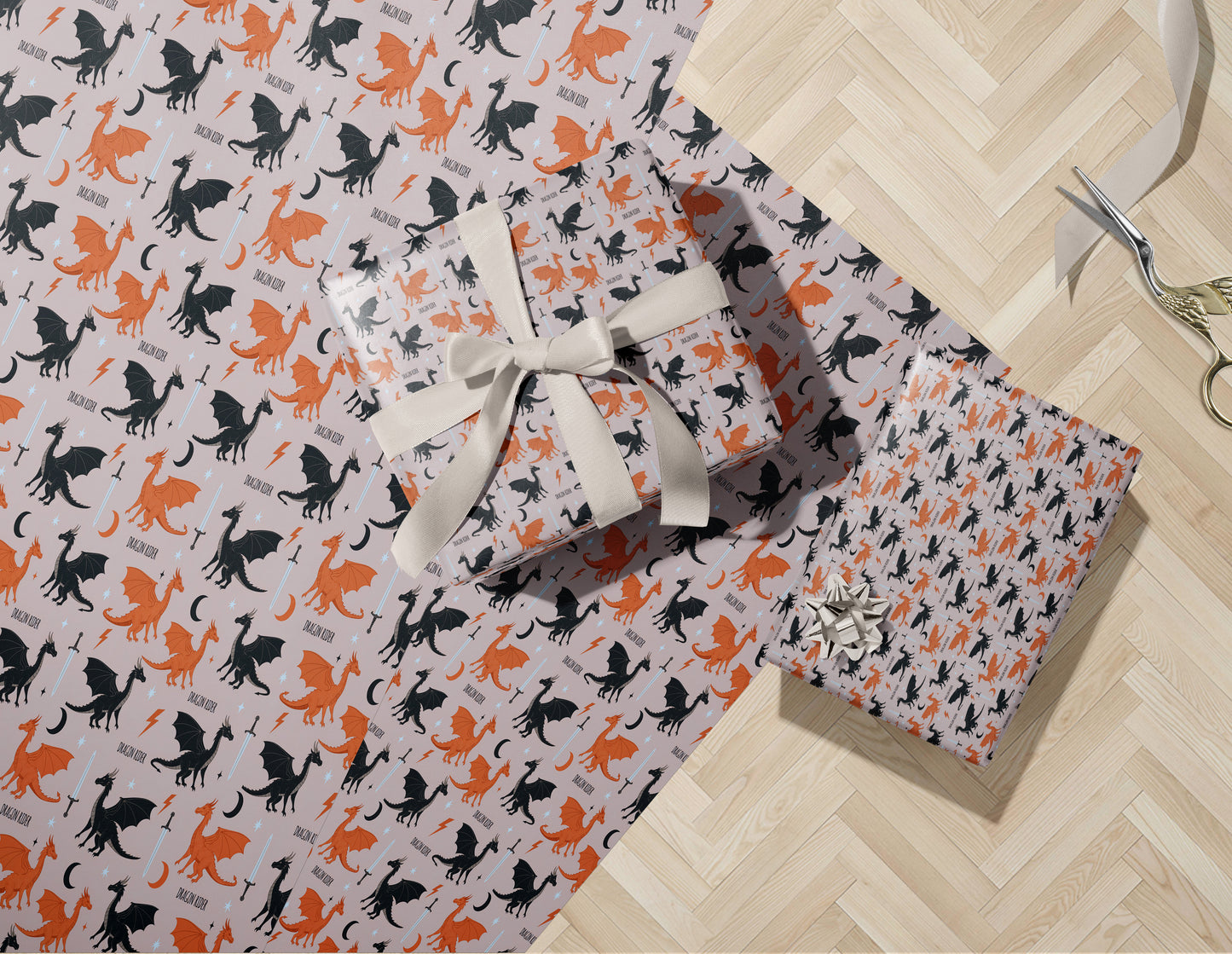 BookTok Dragon Wrapping Paper - MagicMerchEmporium