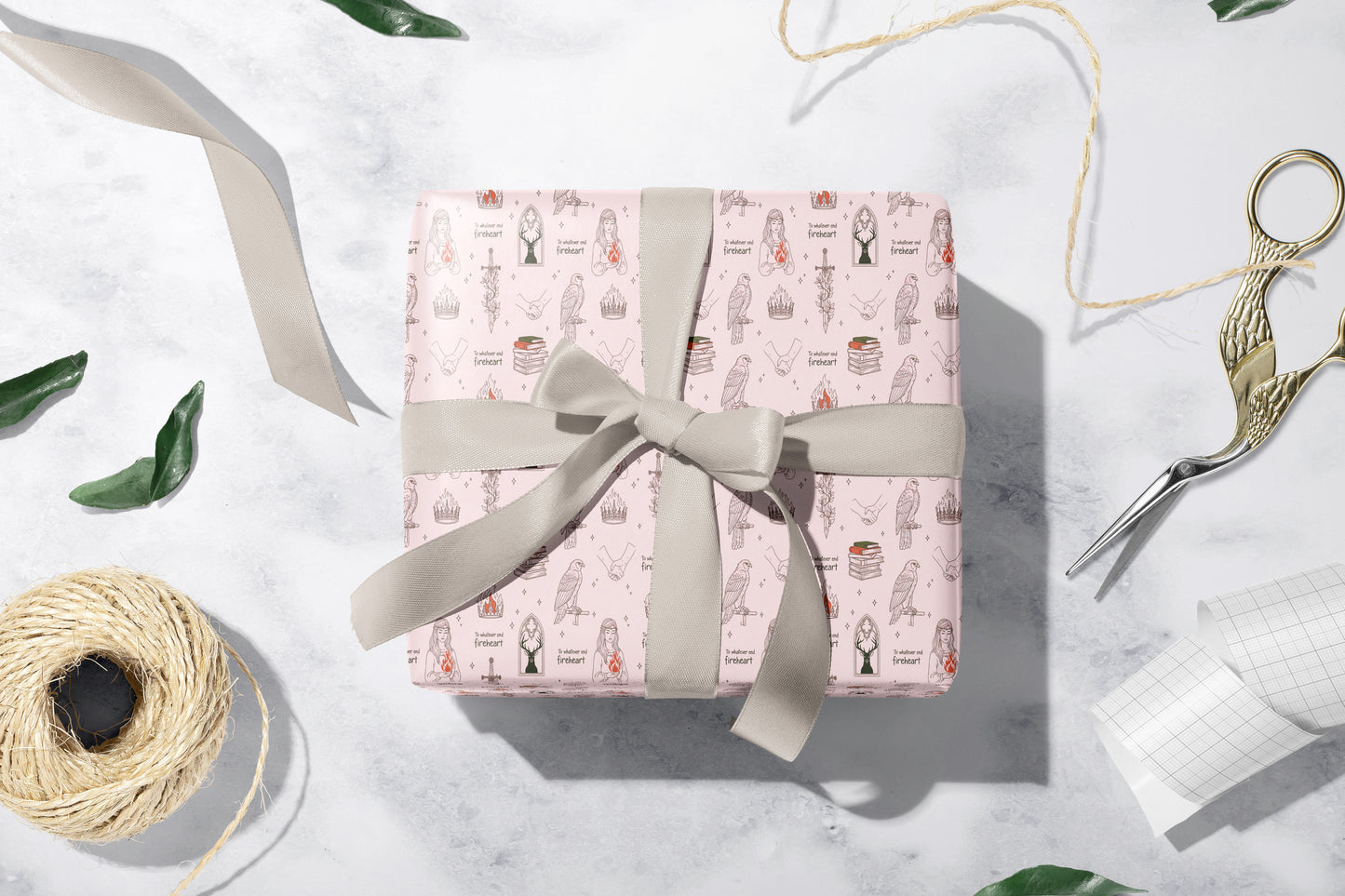 Romantasy Fireheart Wrapping Paper - MagicMerchEmporium