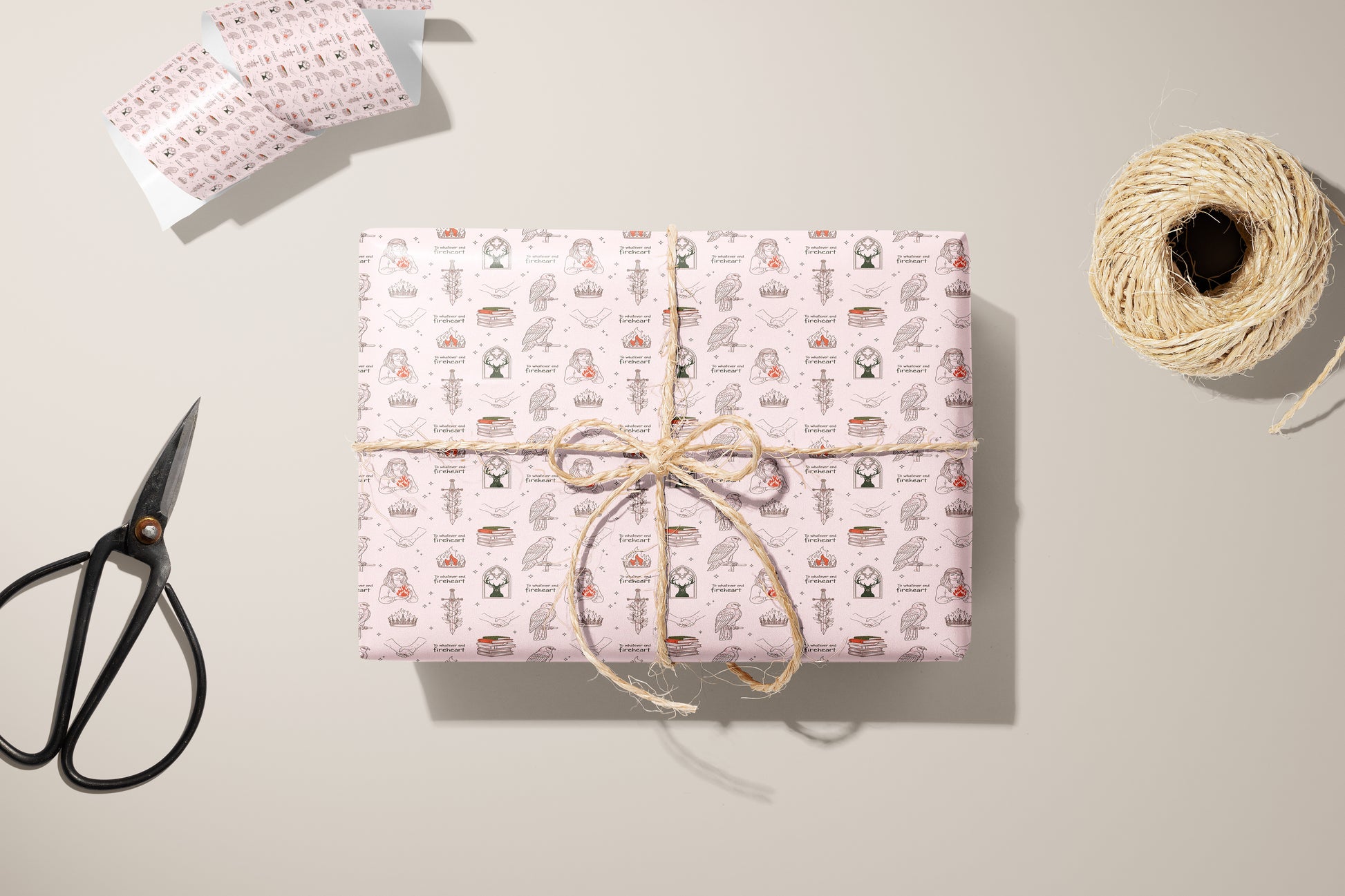Romantasy Fireheart Wrapping Paper - MagicMerchEmporium