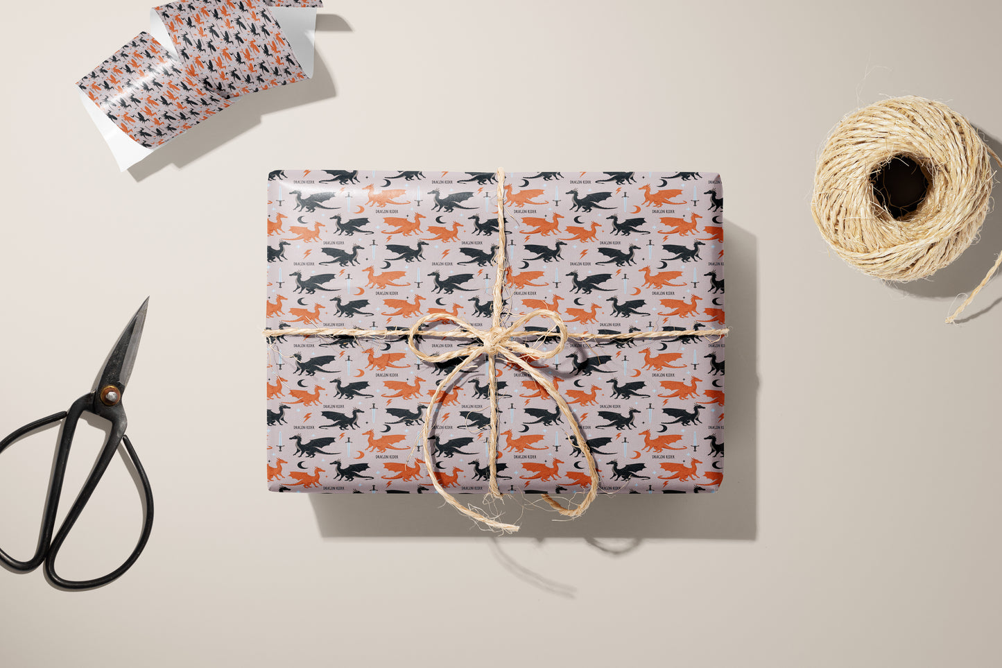 BookTok Dragon Wrapping Paper - MagicMerchEmporium