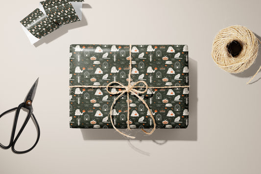 BookTok Fireheart Wrapping Paper - MagicMerchEmporium