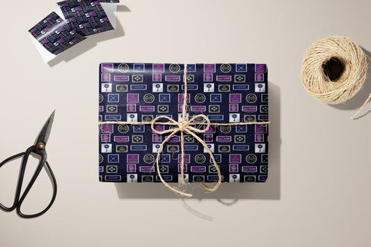 Velaris purple and navy Wrapping Paper - MagicMerchEmporium