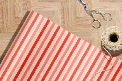 Red and Pink Striped Gift Wrap