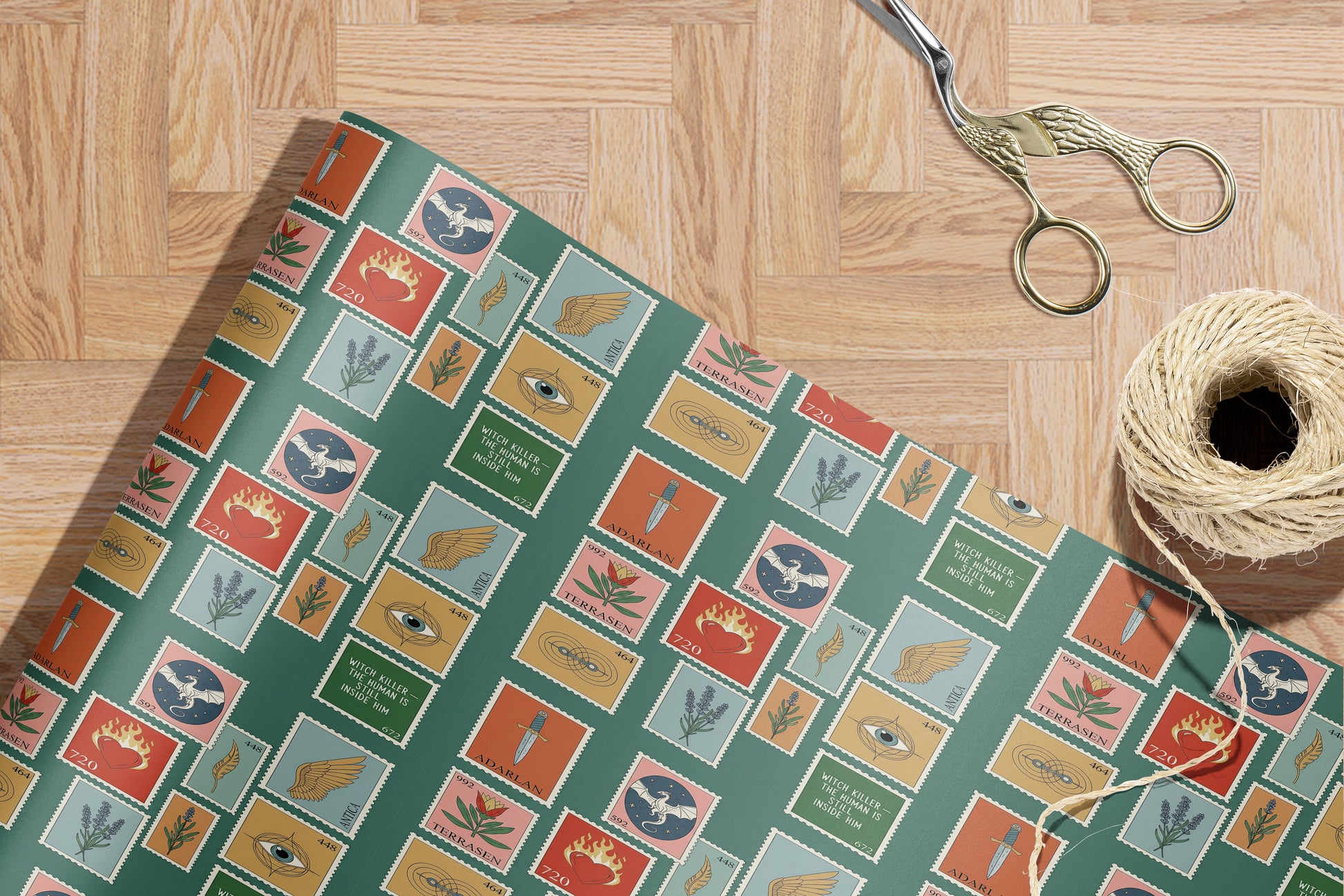 Terrasen Stamp Wrapping Paper - MagicMerchEmporium