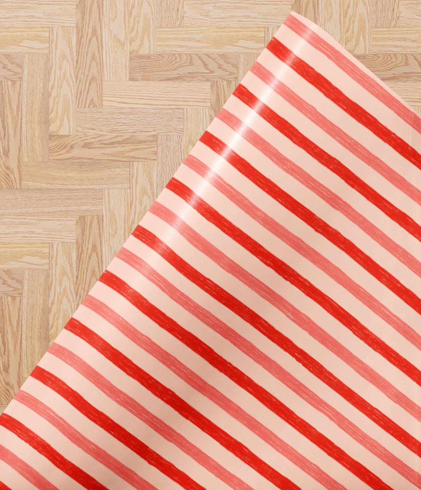 Red and Pink Striped Gift Wrap