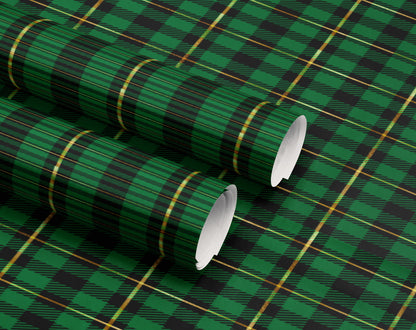 Green and Black Tartan Wrapping Paper
