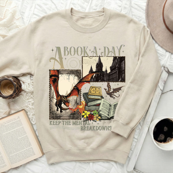 A Book A Day Sweatshirt in Sand
