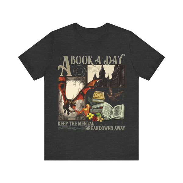 A Book A Day Tee in Dark Grey Heather
