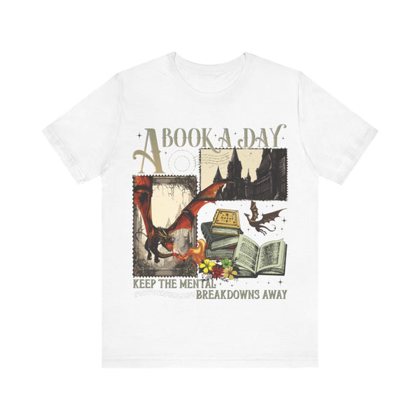 A Book A Day Tee in White