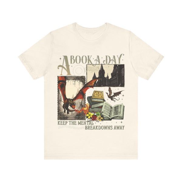 A Book A Day Tee in Natural