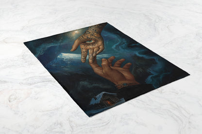 Surreal Artwork with Hands and Eye Design Blanket