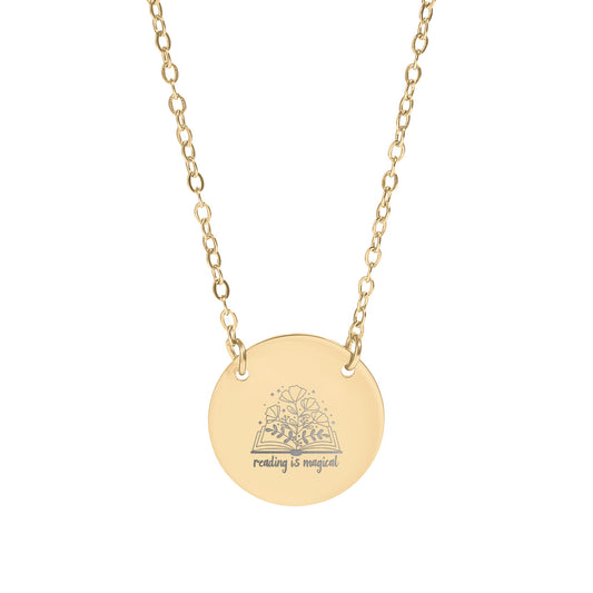 Reading is Magical Golden Necklace for Book Lovers