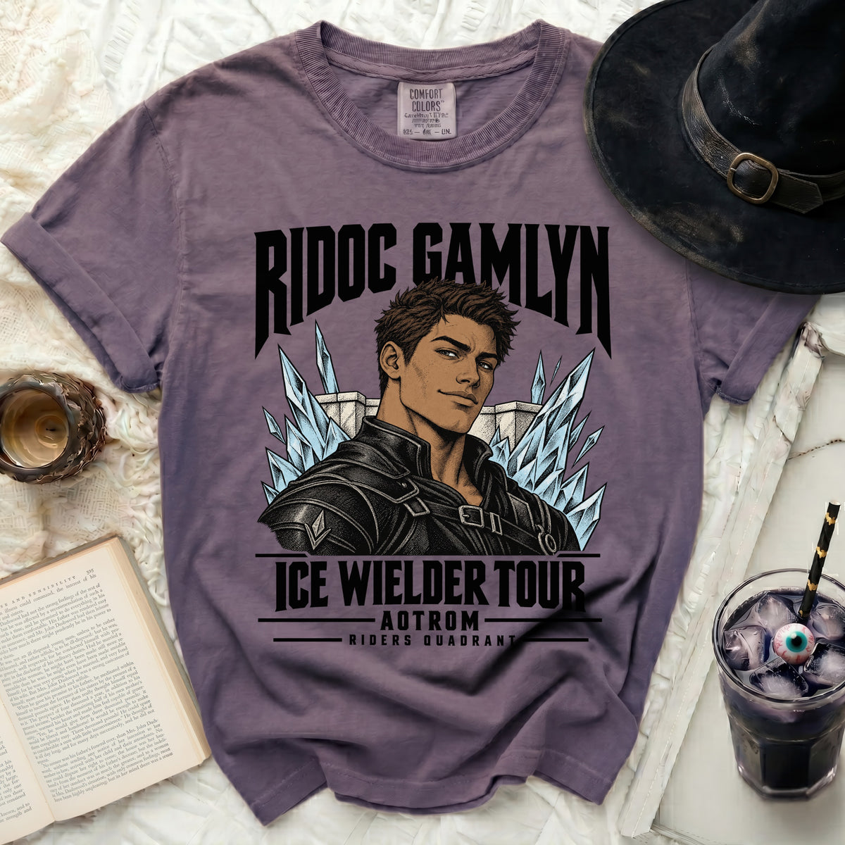 Ridoc Gamlyn Ice Wielder Tour T-shirt with character art and text.