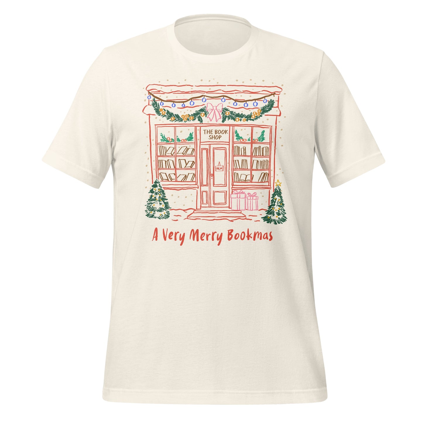 A Very Merry Bookmas Festive Book Shop Graphic T-Shirt
