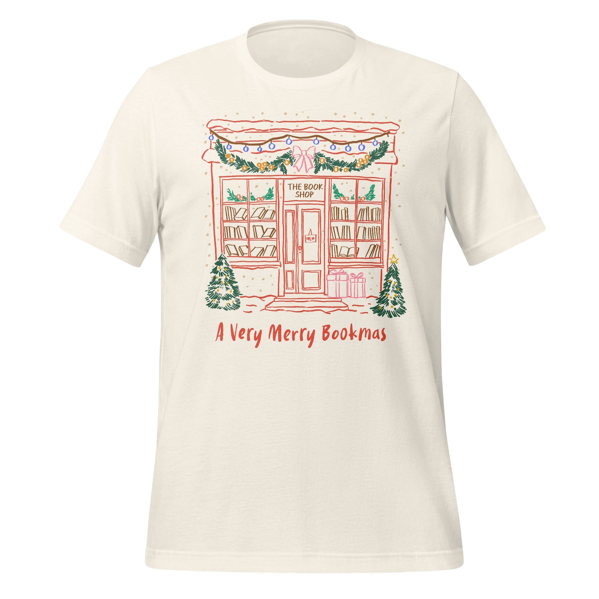 A Very Merry Bookmas Festive Book Shop Graphic T-Shirt