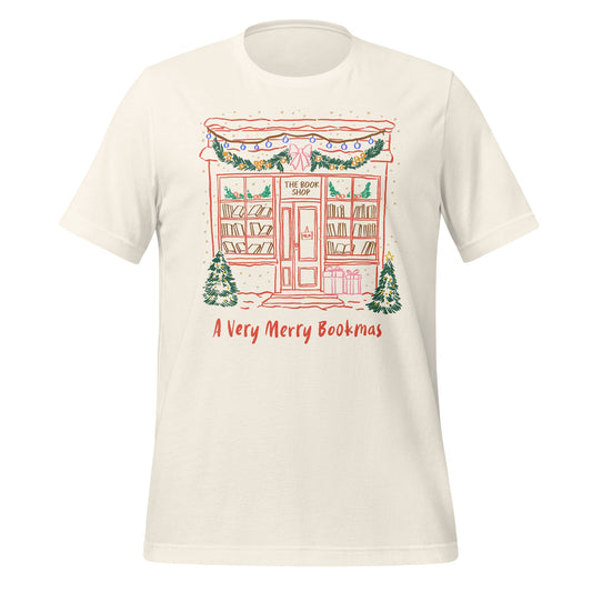 A Very Merry Bookmas Festive Book Shop Graphic T-Shirt